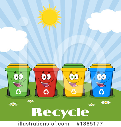 Red Recycle Bin Clipart #1385177 by Hit Toon
