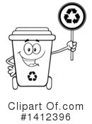 Recycle Bin Clipart #1412396 by Hit Toon