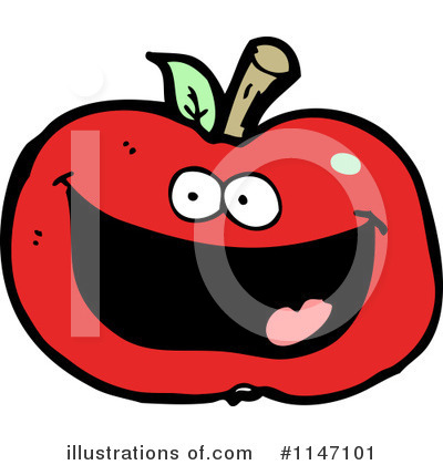 Royalty-Free (RF) Red Apple Clipart Illustration by lineartestpilot - Stock Sample #1147101