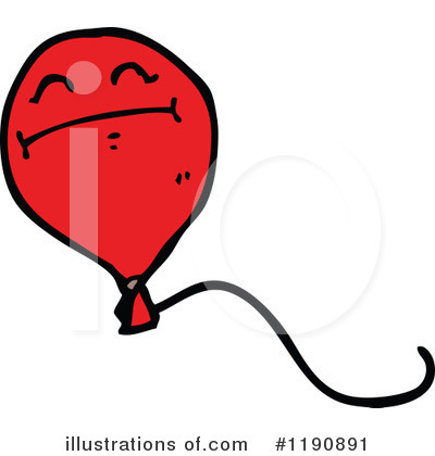 Royalty-Free (RF) Red Balloon Clipart Illustration by lineartestpilot - Stock Sample #1190891