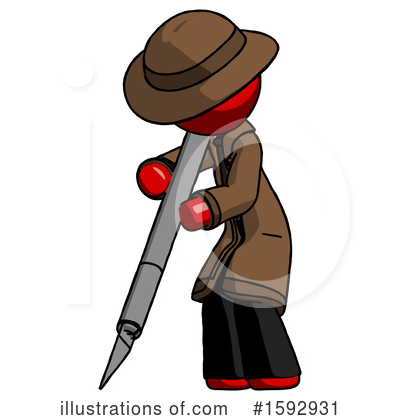 Royalty-Free (RF) Red Design Mascot Clipart Illustration by Leo Blanchette - Stock Sample #1592931