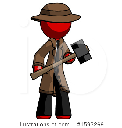 Royalty-Free (RF) Red Design Mascot Clipart Illustration by Leo Blanchette - Stock Sample #1593269