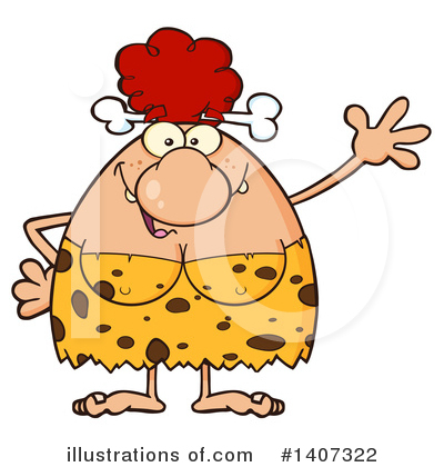 Royalty-Free (RF) Red Haired Cave Woman Clipart Illustration by Hit Toon - Stock Sample #1407322