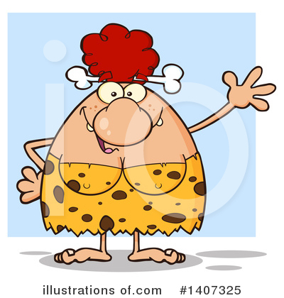 Royalty-Free (RF) Red Haired Cave Woman Clipart Illustration by Hit Toon - Stock Sample #1407325