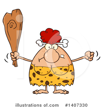 Royalty-Free (RF) Red Haired Cave Woman Clipart Illustration by Hit Toon - Stock Sample #1407330