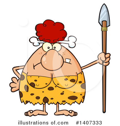 Royalty-Free (RF) Red Haired Cave Woman Clipart Illustration by Hit Toon - Stock Sample #1407333