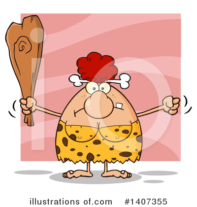 Royalty-Free (RF) Red Haired Cave Woman Clipart Illustration by Hit Toon - Stock Sample #1407355