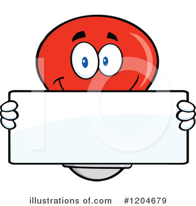 Royalty-Free (RF) Red Light Bulb Clipart Illustration by Hit Toon - Stock Sample #1204679