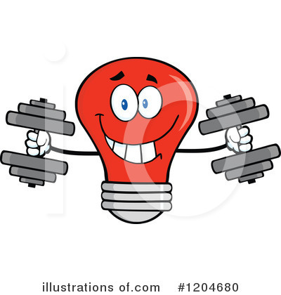 Royalty-Free (RF) Red Light Bulb Clipart Illustration by Hit Toon - Stock Sample #1204680