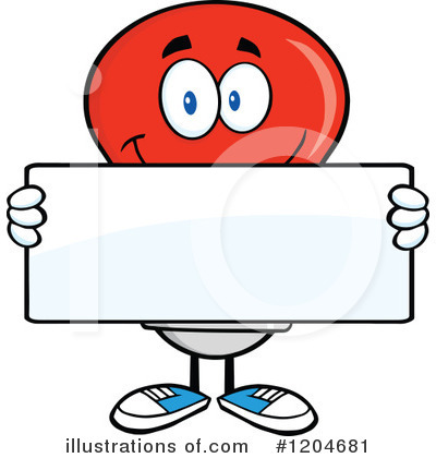 Red Light Bulb Clipart #1204681 by Hit Toon
