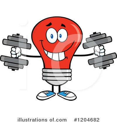Royalty-Free (RF) Red Light Bulb Clipart Illustration by Hit Toon - Stock Sample #1204682