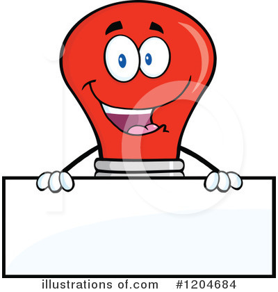 Royalty-Free (RF) Red Light Bulb Clipart Illustration by Hit Toon - Stock Sample #1204684