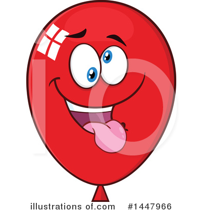 Royalty-Free (RF) Red Party Balloon Clipart Illustration by Hit Toon - Stock Sample #1447966