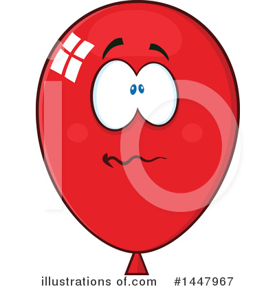 Red Party Balloon Clipart #1447967 by Hit Toon