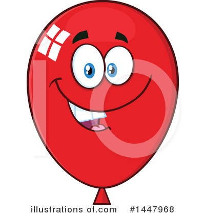 Red Party Balloon Clipart #1447968 by Hit Toon