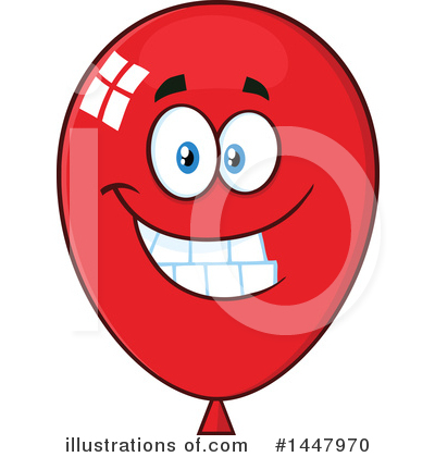 Royalty-Free (RF) Red Party Balloon Clipart Illustration by Hit Toon - Stock Sample #1447970