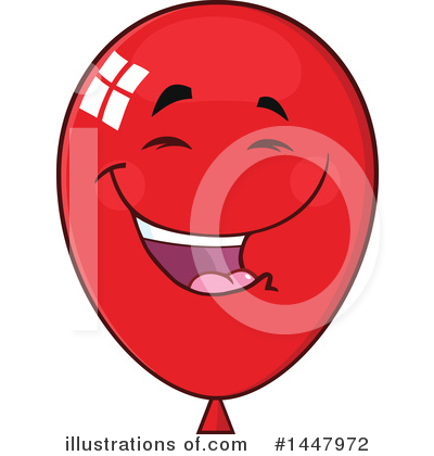 Red Party Balloon Clipart #1447972 by Hit Toon
