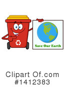 Red Recycle Bin Clipart #1412383 by Hit Toon
