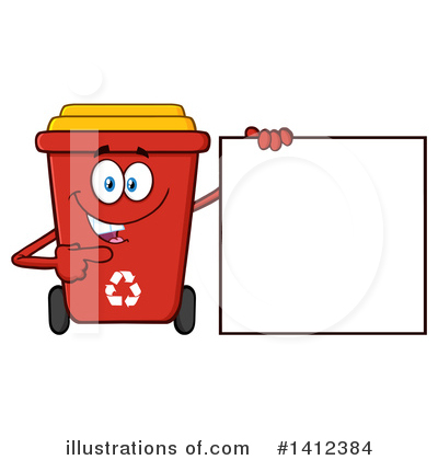 Royalty-Free (RF) Red Recycle Bin Clipart Illustration by Hit Toon - Stock Sample #1412384