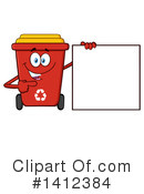 Red Recycle Bin Clipart #1412384 by Hit Toon