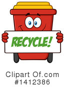 Red Recycle Bin Clipart #1412386 by Hit Toon