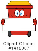Red Recycle Bin Clipart #1412387 by Hit Toon