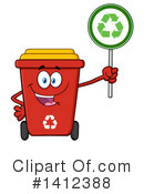 Red Recycle Bin Clipart #1412388 by Hit Toon