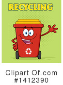 Red Recycle Bin Clipart #1412390 by Hit Toon