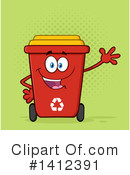 Red Recycle Bin Clipart #1412391 by Hit Toon