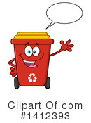 Red Recycle Bin Clipart #1412393 by Hit Toon