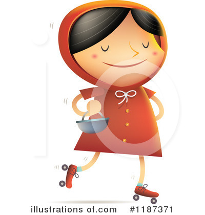 Royalty-Free (RF) Red Riding Hood Clipart Illustration by Qiun - Stock Sample #1187371