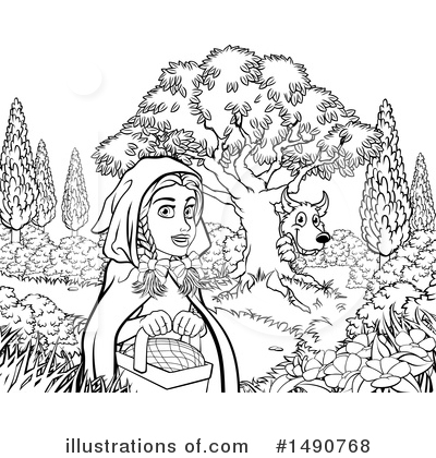 Royalty-Free (RF) Red Riding Hood Clipart Illustration by AtStockIllustration - Stock Sample #1490768