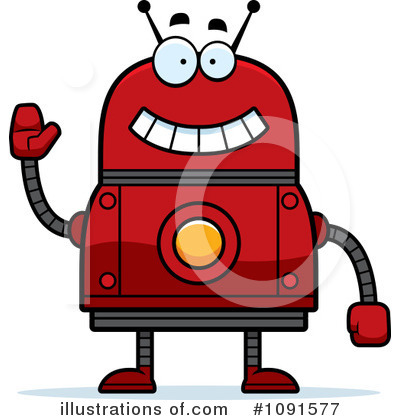 Red Robot Clipart #1091577 by Cory Thoman