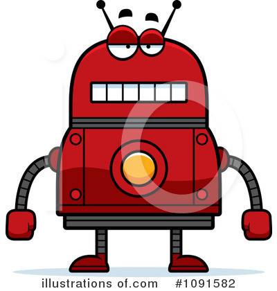 Royalty-Free (RF) Red Robot Clipart Illustration by Cory Thoman - Stock Sample #1091582