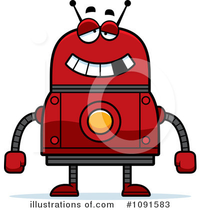 Royalty-Free (RF) Red Robot Clipart Illustration by Cory Thoman - Stock Sample #1091583