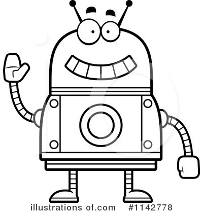 Royalty-Free (RF) Red Robot Clipart Illustration by Cory Thoman - Stock Sample #1142778