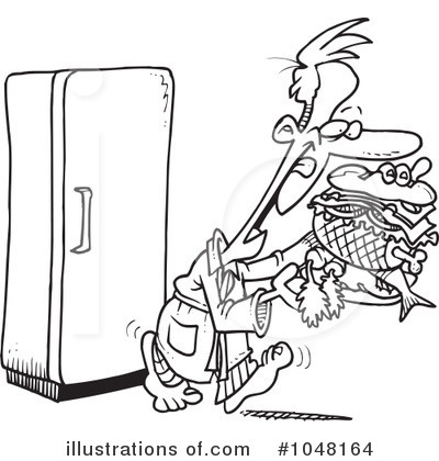 Royalty-Free (RF) Refrigerator Clipart Illustration by toonaday - Stock Sample #1048164