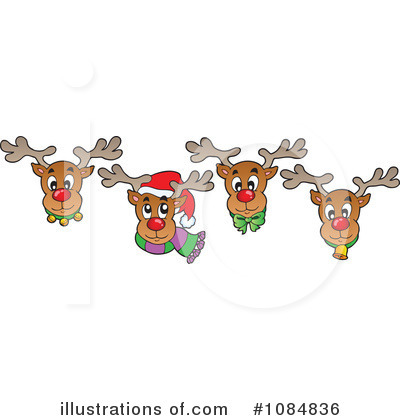Royalty-Free (RF) Reindeer Clipart Illustration by visekart - Stock Sample #1084836