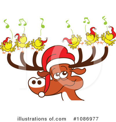 Royalty-Free (RF) Reindeer Clipart Illustration by Zooco - Stock Sample #1086977