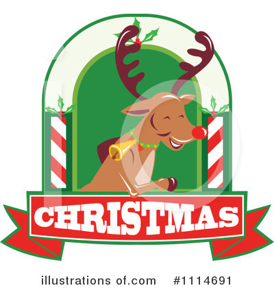 Royalty-Free (RF) Reindeer Clipart Illustration by patrimonio - Stock Sample #1114691