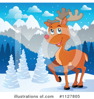 Royalty-Free (RF) Reindeer Clipart Illustration by visekart - Stock Sample #1127805