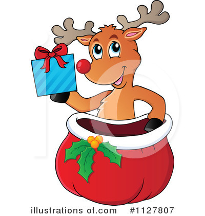 Royalty-Free (RF) Reindeer Clipart Illustration by visekart - Stock Sample #1127807
