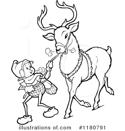 Royalty-Free (RF) Reindeer Clipart Illustration by Prawny Vintage - Stock Sample #1180791