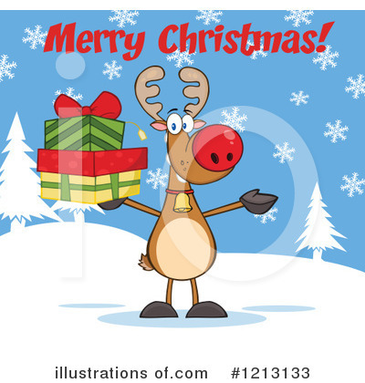 Royalty-Free (RF) Reindeer Clipart Illustration by Hit Toon - Stock Sample #1213133