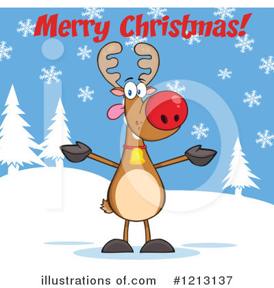 Royalty-Free (RF) Reindeer Clipart Illustration by Hit Toon - Stock Sample #1213137