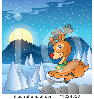 Royalty-Free (RF) Reindeer Clipart Illustration by visekart - Stock Sample #1224658