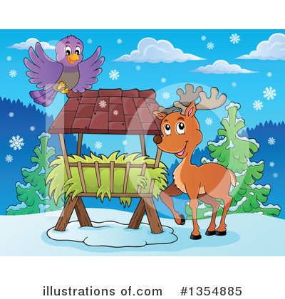 Royalty-Free (RF) Reindeer Clipart Illustration by visekart - Stock Sample #1354885