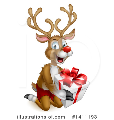 Royalty-Free (RF) Reindeer Clipart Illustration by AtStockIllustration - Stock Sample #1411193