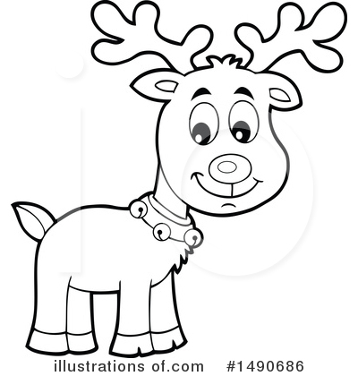 Royalty-Free (RF) Reindeer Clipart Illustration by visekart - Stock Sample #1490686