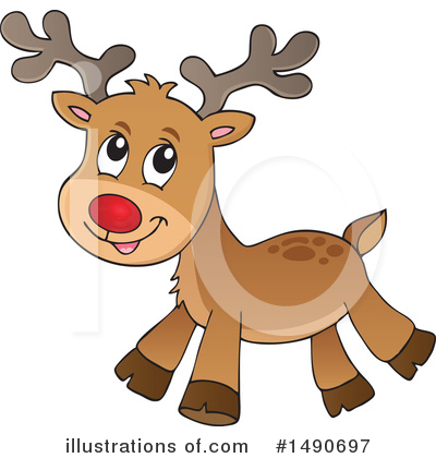 Royalty-Free (RF) Reindeer Clipart Illustration by visekart - Stock Sample #1490697
